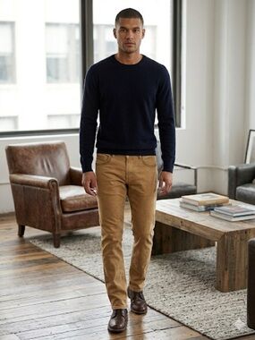 Men’s Fried-Denim Khaki Slim Fit Chinos Size 36x32